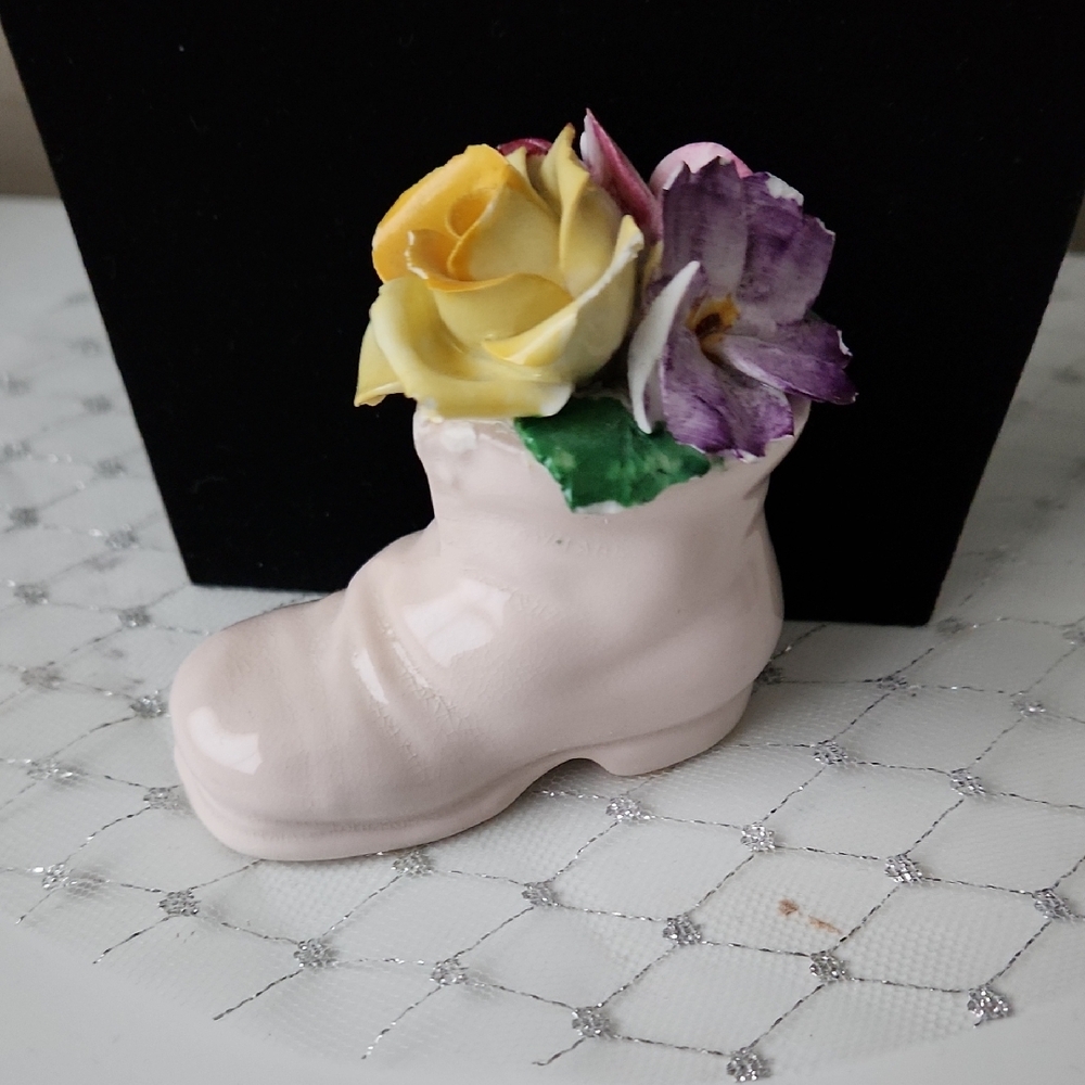 Floral Ceramic Boot Figurine Radnor